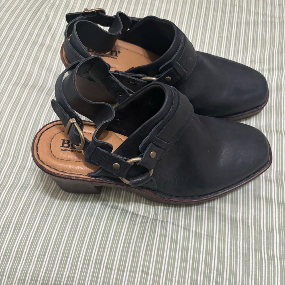 Born Black Leather Women's Glogs
